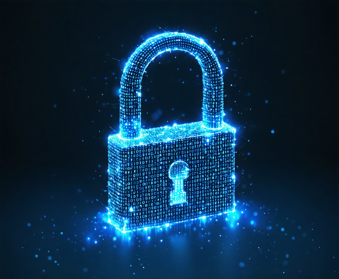 Абстрактная визуализация защиты данных и кибербезопасности